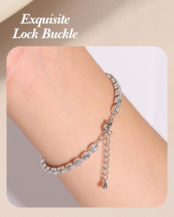 Tennis Bracelets for Women, 14K Gold Plated Diamond Bracelet, Cubic Zirconia Dainty Gold Bracelet for Women, Gifts Jewelry for Women