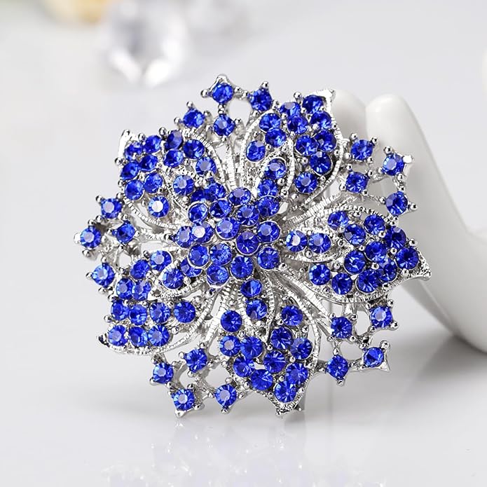 Rhinestone Bauhinia Flower Brooch Pin - Elegant Clothing Accessory for Women - Big Crystal Flower Brooch for Christmas, Halloween, Birthday, Party, Wedding Costume Jewelry