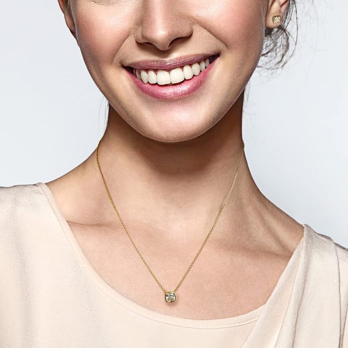 925 Sterling Silver Cubic Zirconia Necklace and Earrings Set for Women, Heart, Cushion, Round, Emerald Cut CZ, Solitaire Bezel Jewelry Set, CZ Bridal Jewelry Set, Bridesmaid Gift