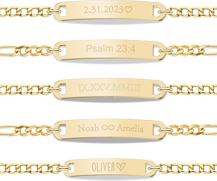 Personalized Sterling Silver/Stainless Steel Bar ID Bracelet - Custom Engraved Inspirational Words, Dates or Names- Adjustable - Gift Box Included - Elegant Jewelry for Anniversary, Birthday, Weddings