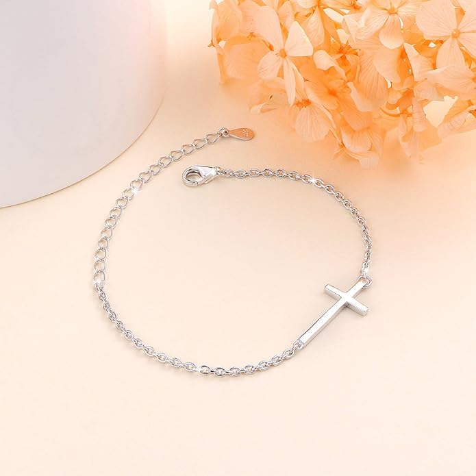 Anklet for Women S925 Sterling Silver Adjustable Foot Evil Eye Starfish Heart Bead Butterfly Celtic Knot Cross Multilayer Layered Ankle Bracelet Jewelry