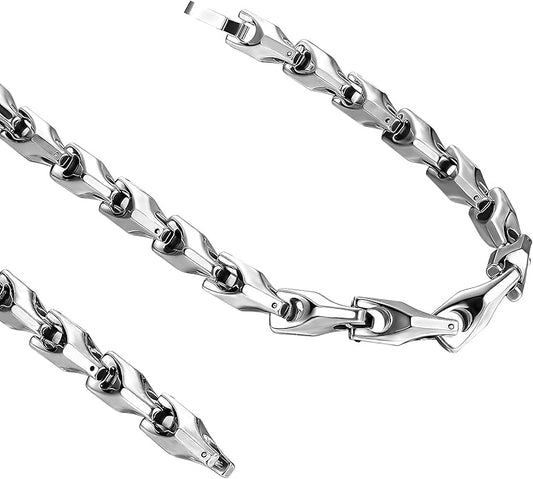 Urban Jewelry Astro Snake 18K Gold plated/Stainless steel Men's Heavy Weight Tungsten Carbide Base Link Necklace Chain