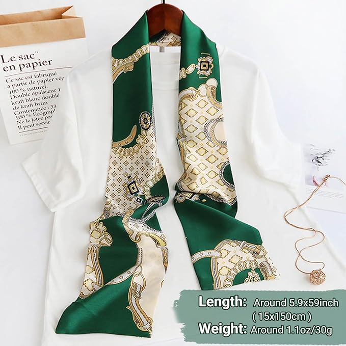 Dailyacc Hair Scarf for Women Fashion Silky Satin Headscarf Wrap Breathable Lightweight Neck Scarves For Handbag
