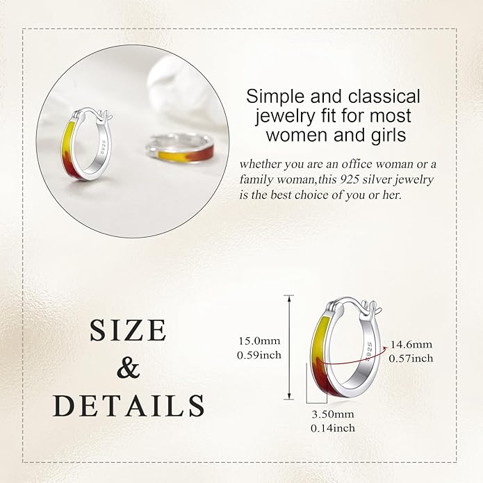 Sterling Silver Hoop Earrings Small Hoop Sun/Leaf/Triangle Huggie Earrings for Women Hypoallergenic