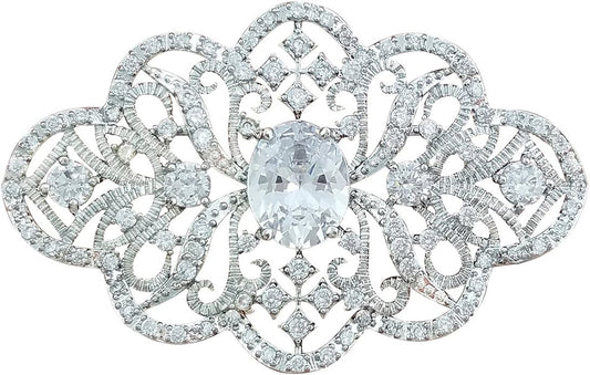 YOQUCOL Cubic Zirconia Crystal Rhinestone Wedding Brooch Pin for Women Brides Jewelry