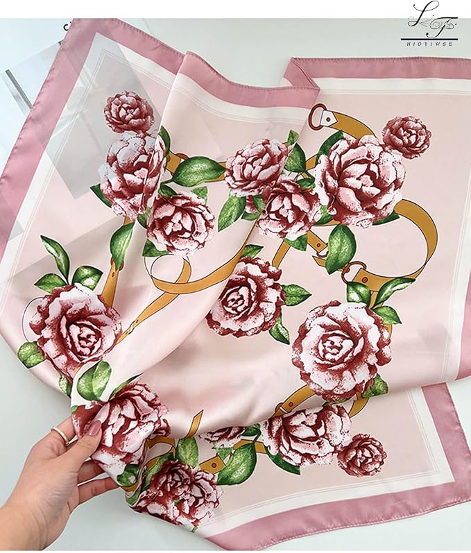 Hioyiwse Satin Bandanas Head Scarf For Women Hair Scarves Accessories Lightweight Fashion Wrap Neck Silk Sleeping Headscarf