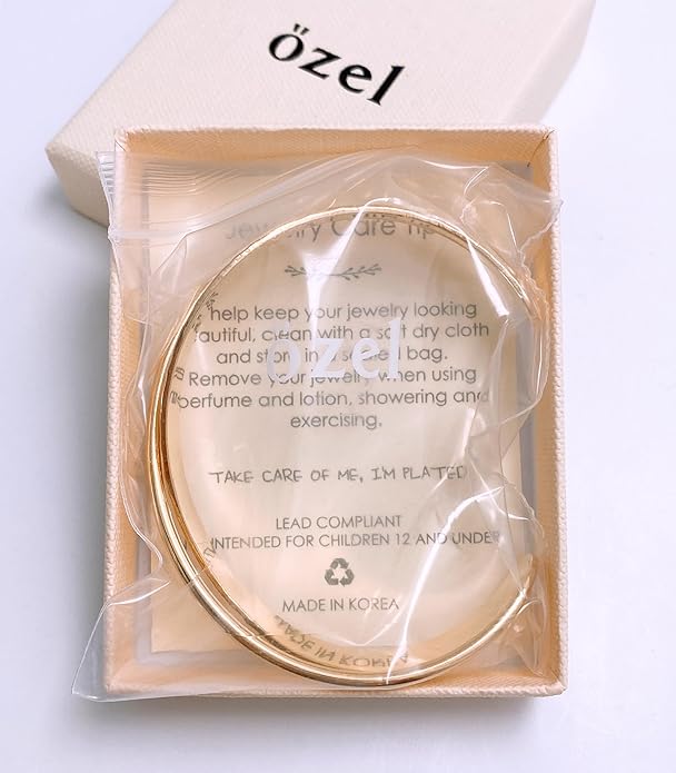 OZEL – Women’s Gold Cuff Bracelets – 18K Gold Plated Textured Bangles with Multi-Color Crystal & Rhinestone Accents – Layered Stacking Jewelry