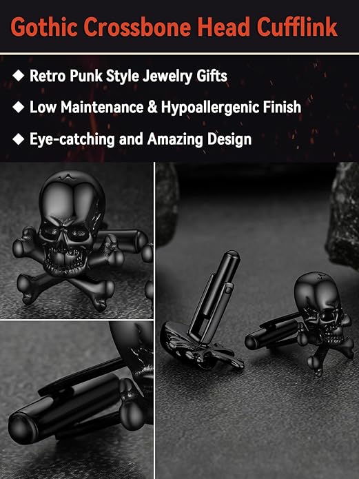FaithHeart Mens Cufflinks, Norse Viking Tuxedo Shirt Cuff Links, Stainless Steel Cuff Links and Shirt Studs, Gift Box