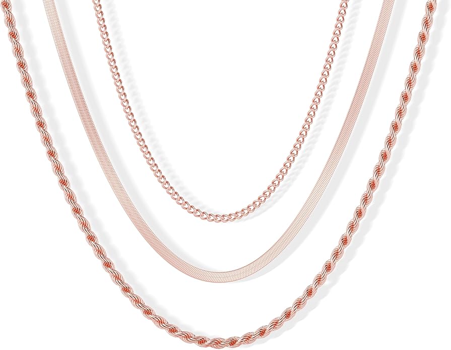 Freekiss Herringbone Necklace for Women,Dainty Gold Necklace,14k Gold Plated Snake,Gold Chain Choker Necklaces,Simple Gold Layered Necklaces,Gold Jewelry Gift for Women