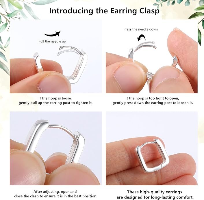 925 Sterling Silver Earrings Small Chunky Silver Earrings for Women Trendy 14K Gold Plated Hypoallergenic Cute Thick Huggie Hoops Earing Jewelry for Women Gifts