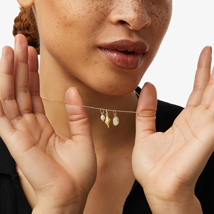 Ana Luisa Pendant Necklaces for Women - 14K Gold Plated and Silver Rhodium Necklace - Pearl, Heart, Circle, Moonstone, Gemstone, Knot Charm Styles - Hypoallergenic, Dainty, Trendy Layering Necklaces