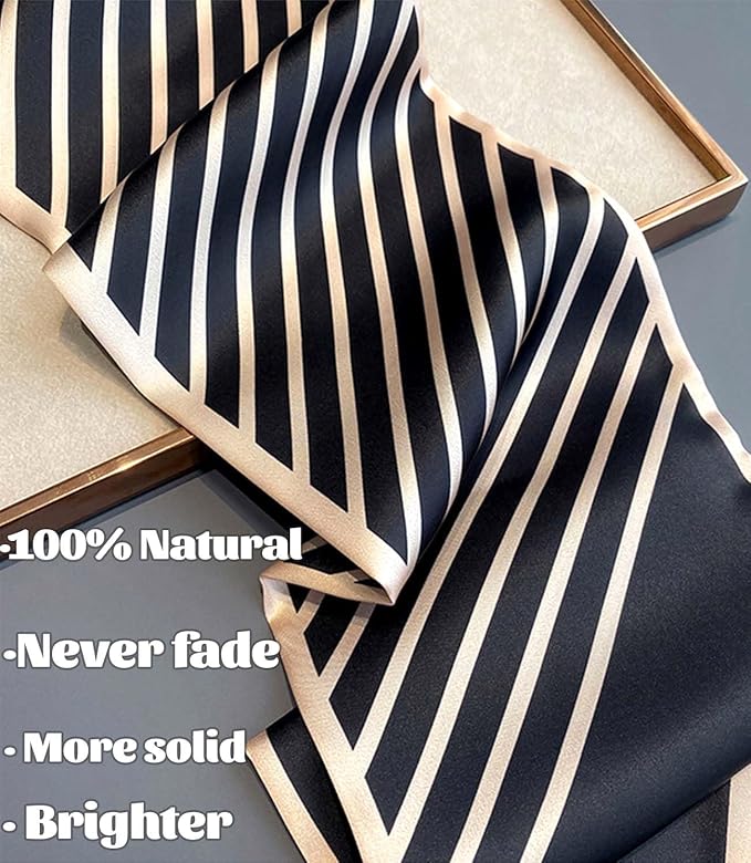 kcctoo 59" Mulberry Silk Like Head Scarf Women's Fashion Square Neck Satin Scarfs for Bag Hair Scarves Gift 59 * 5.9”