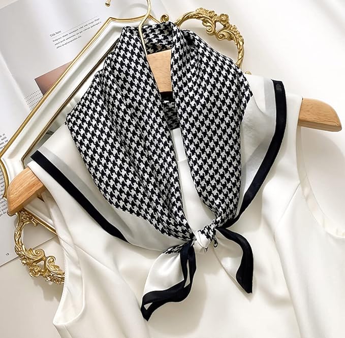 ANDANTINO 100% Mulberry Silk Square Scarf for Hair-25.6" X25.6'' Women Men Natural Silk Neckerchief Digital Printed Headscarf