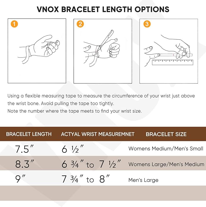 VNOX 5/7 Pcs Chain Bracelet for Men Women - Sturdy Stainless Steel Curb Width Cuban Link Chain Bracelet Set for Men Women,6.5/7/7.4/8.2/9 Inches