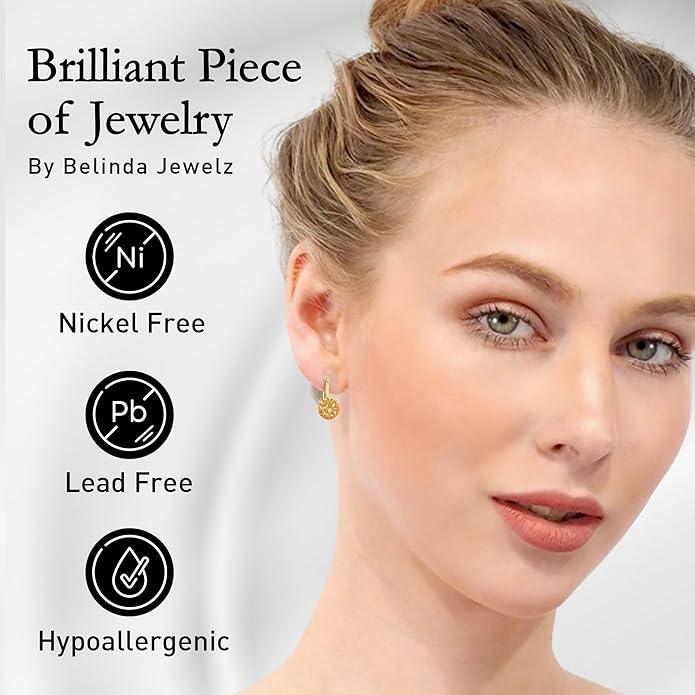 Women’s 14k Solid Gold Drop Dangle Earrings Lever Back Design with Natural Birthstone Gemstones Hypoallergenic Jewelry Collection Ideal Gifts for Wedding Anniversary