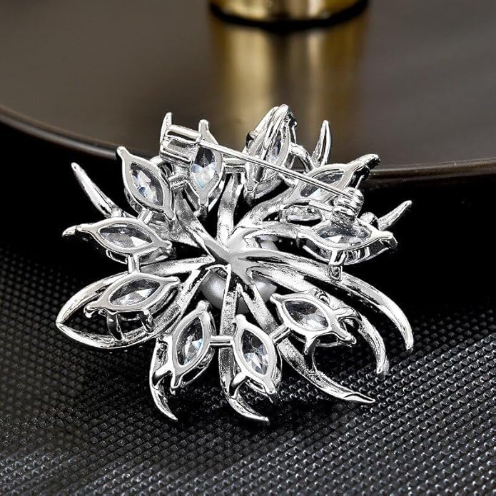 UNVAK Rhinestone Flower Brooch - Crystal Flower Pin for Women - Valentine's Day & Mother's Day Gift