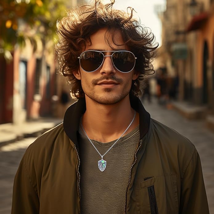 Taioiat Saint Necklace 925 Sterling Silver St Necklace Amulet Pendant Jewelry Religious Gift for Men Women