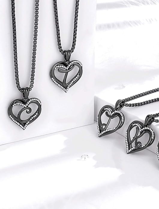 INFUSEU Unique Initial Necklaces for Women Girls Small Heart Letter Jewelry, Meaningful Personalized Gifts