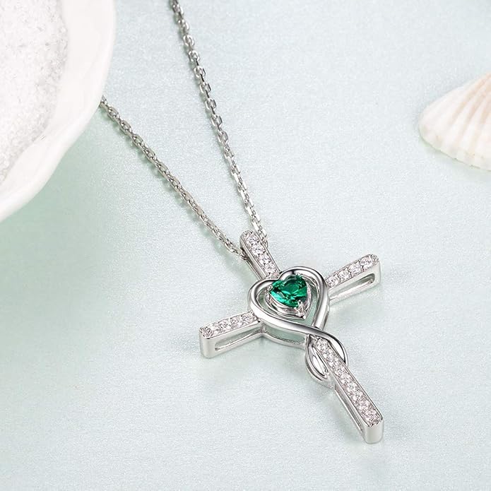 Dorella Love Infinity Christmas Jewelry for Women Birthday Gifts Wife Mom December January Birthstones Blue Topaz Garnet and More Stones Jewelry 925 Sterling Silver