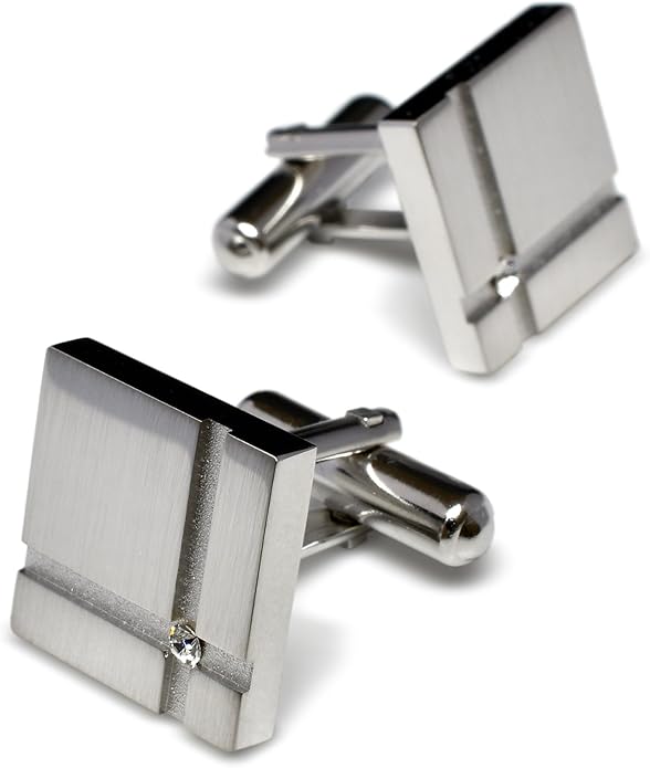 [TAVARAT] Cufflinks for Men Black Silver Red Blue Crystal glass Tps-040