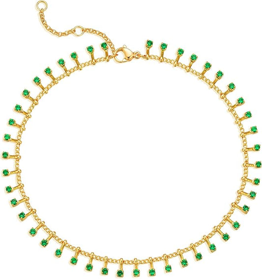 MTMY Gold Anklets for Women 14K Gold Plated Tiny Bead Anklet Colorful Tassel Foot Chain Dainty Adjustable Cute Summer Beach Boho Anklets Jewelry Gift