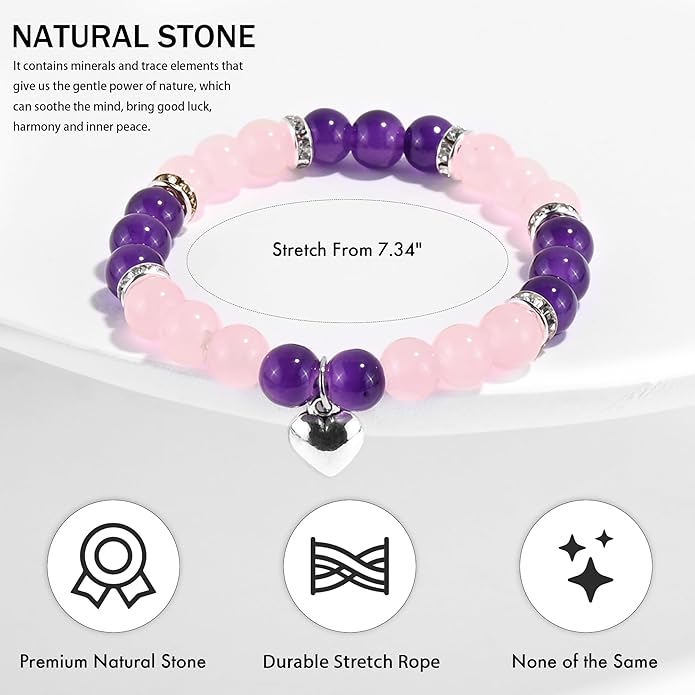 VIBILIA Cross Beaded Bracelets for Women, Inspirational Natural Heart Religious Bracelets for Women, Birthday Christian Gifts for Women on Thanksgiving Christmas Gifts
