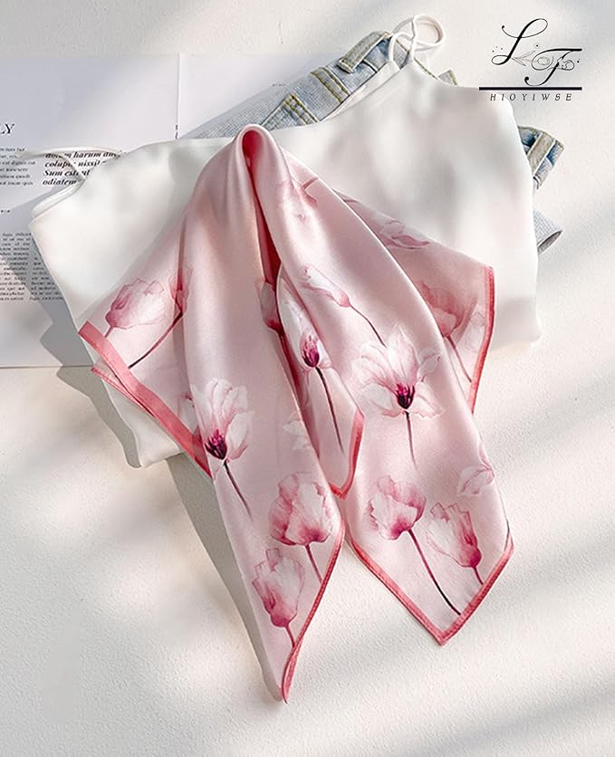 Hioyiwse Satin Bandanas Head Scarf For Women Hair Scarves Accessories Lightweight Fashion Wrap Neck Silk Sleeping Headscarf