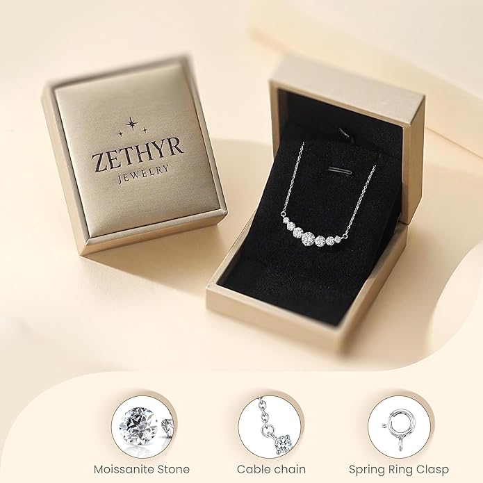 Moissanite Pendant Necklace, 2.3–3 Carat, Perfect Christmas, Holiday, Anniversary, Birthday Gift, Sparkling Jewelry Gift for Women, Hypoallergenic, Skin-friendly, 925 Sterling Silver