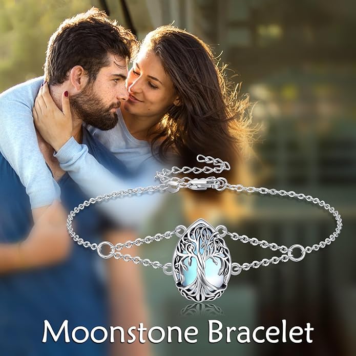 Mustard Seed Cross/Paw Print/Butterfly/Sunflower/Compass/Moss Agate Bracelet for Women 925 Sterling Silver Graduation Link Bracelet Jewelry for Women