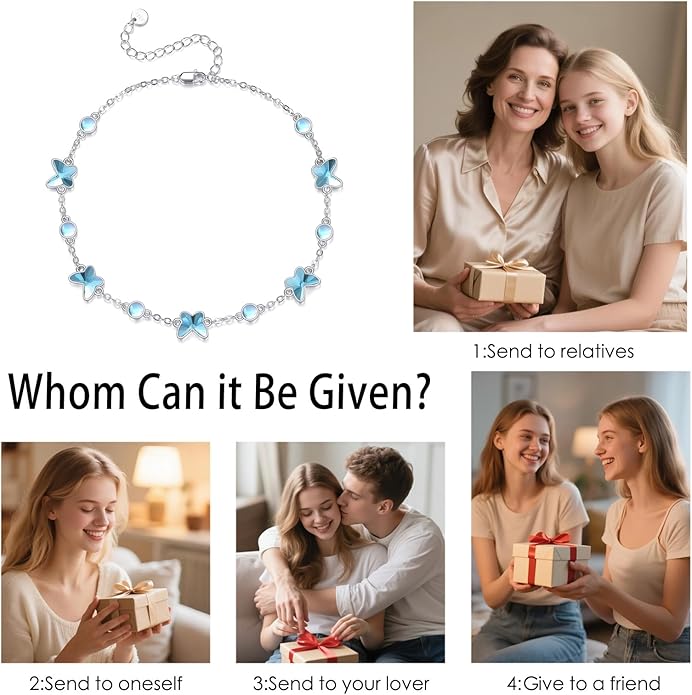 CRMAD 925 Sterling Silver Daisy/Sunflower Moonstone Anklet Daisy Flower Ankle Bracelet for Women Beach Dainty Jewelry