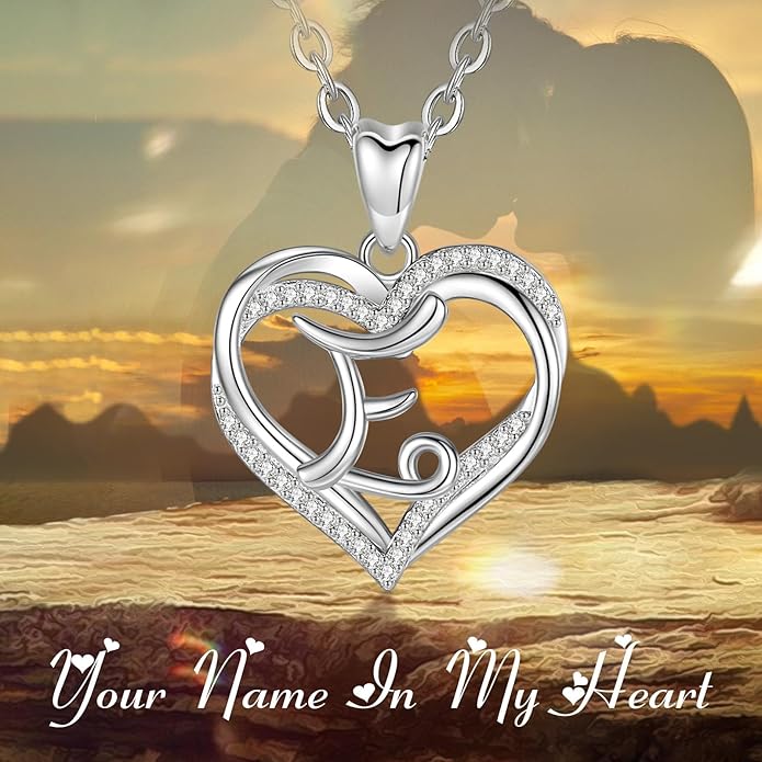 INFUSEU Unique Initial Necklaces for Women Girls Small Heart Letter Jewelry, Meaningful Personalized Gifts