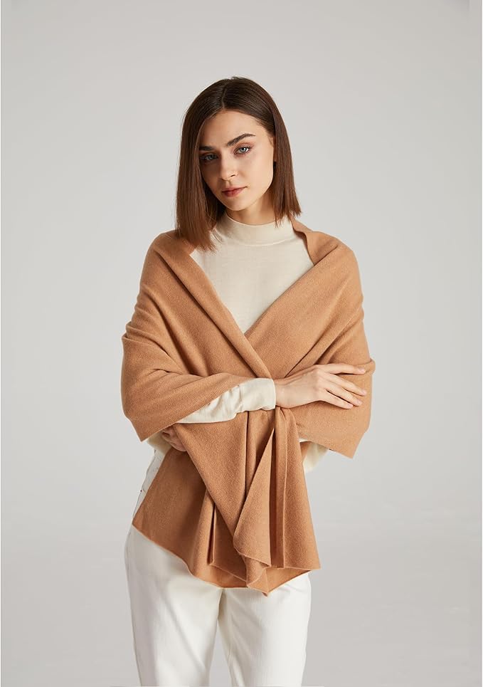 GreenMount Women's Cashmere Shawls 100% Cashmere Knit Soft Warm Winter Extra Large Scarf for Women Plant Dyeing
