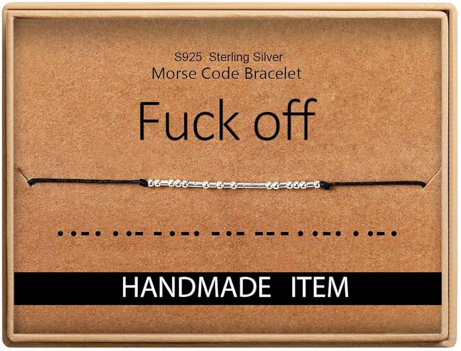 Monily Inspirational Gifts for Women Morse Code Bracelets for Women Funny Bracelet for Friend Funny Gift for Women Sterling Silver Bracelet for Women
