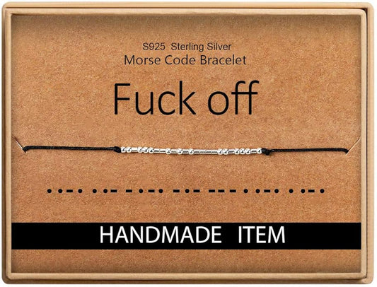 Monily Inspirational Gifts for Women Morse Code Bracelets for Women Funny Bracelet for Friend Funny Gift for Women Sterling Silver Bracelet for Women