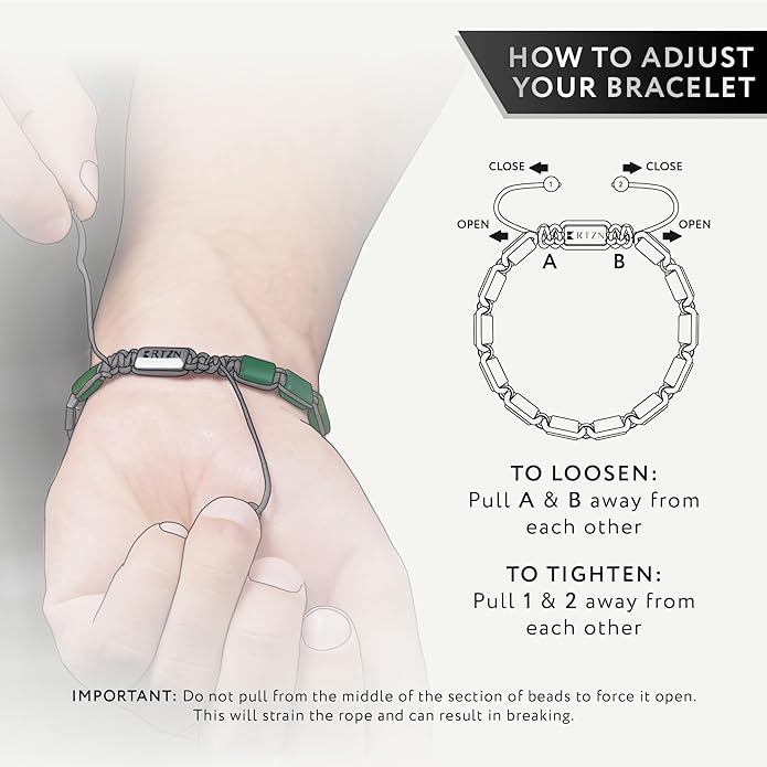RTZN Jade Bracelet for Men – Premium Artisan Handcrafted Authentic Dark Green Jade Bracelet – 8MM Beaded Stone Mens Jade Bracelets