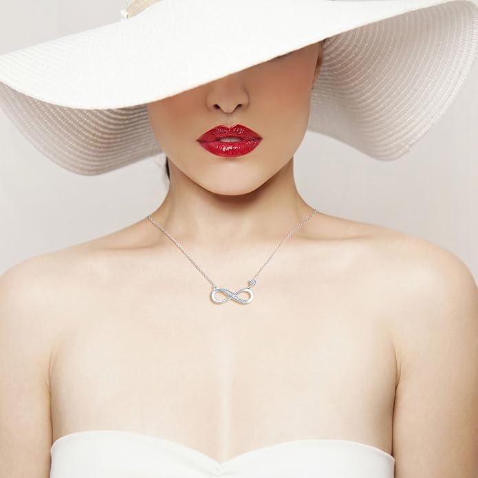 Billie Bijoux 925 Sterling Silver Necklace Bracelet Jewelry Sets Infinity Love Jewelry Sets White Gold Plated Women Necklace Gifts for Women