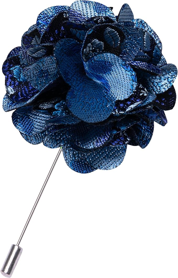 JEMYGINS Floral Pre-tied Bow Tie and Pocket Square Cufflinks Lapel Pin Sets for Men 4PCS