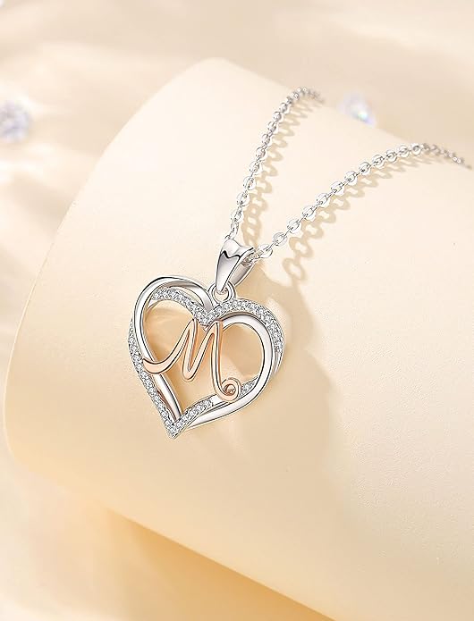 INFUSEU Unique Initial Necklaces for Women Girls Small Heart Letter Jewelry, Meaningful Personalized Gifts