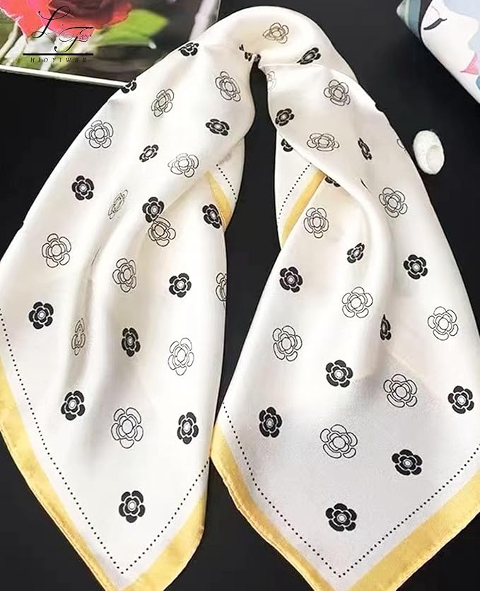 Hioyiwse Satin Bandanas Head Scarf For Women Hair Scarves Accessories Lightweight Fashion Wrap Neck Silk Sleeping Headscarf