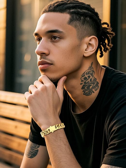 Richsteel 5/7/9/12mm Wide Miami Cuban Link Chain Bracelet for Men Women,Stainless Steel/Gold/Black Plated,7.4/8.2/9 Inch Length,Hip Hop Urban Street-wear Jewelry(Gift Wrapped)