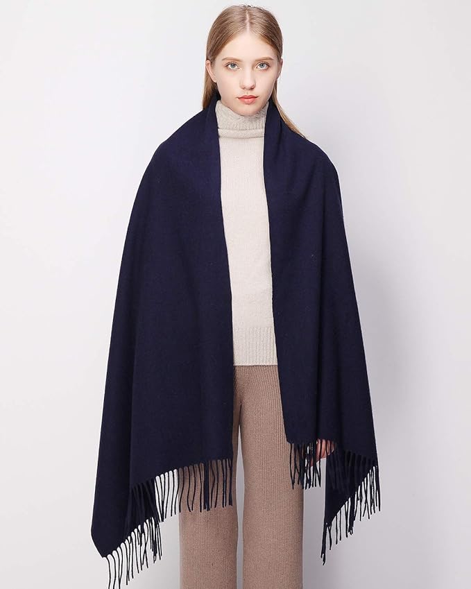RIIQIICHY 100% Wool Scarf Pashmina Shawls and Wraps for Women Cashmere Warm Winter More Thicker Soft Scarves