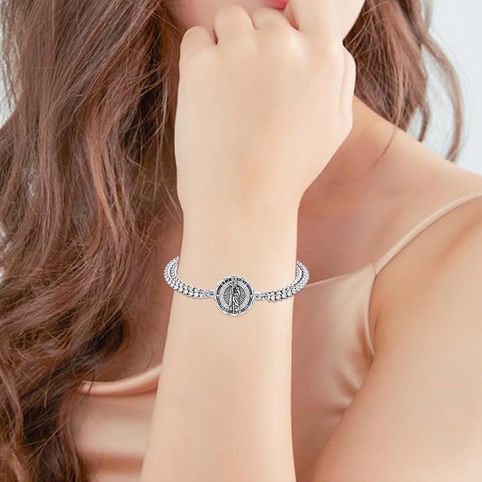 YFN Patron Saint Bracelet Sterling Silver Religious Protector Bracelet Jewelry Gift for Women Men