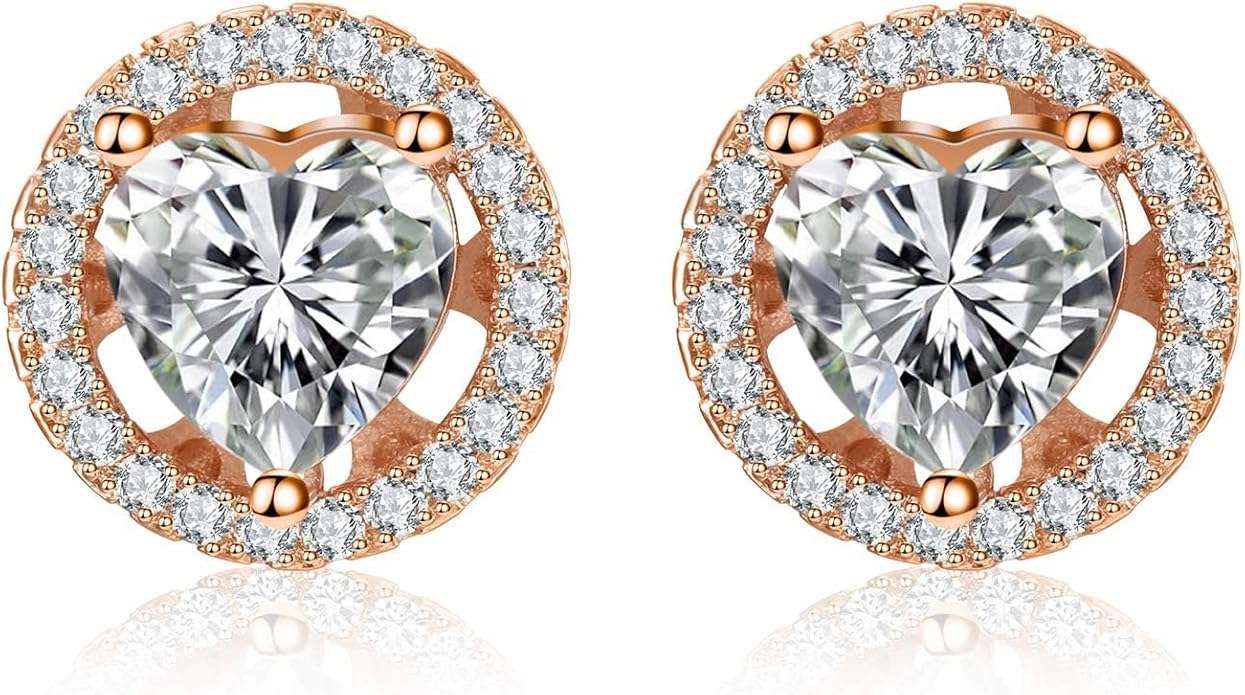 Watches Sets for Women, Rose Gold Watch Set Necklace Earring Bracelet 4 Pieces Jewelry Set for Mom Wife Girlfriend