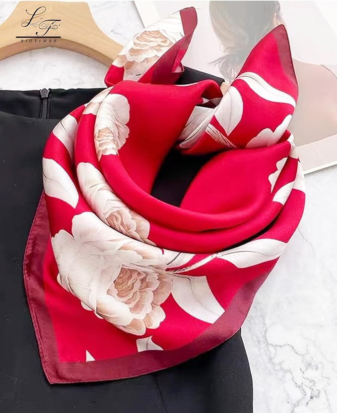 Hioyiwse Satin Bandanas Head Scarf For Women Hair Scarves Accessories Lightweight Fashion Wrap Neck Silk Sleeping Headscarf