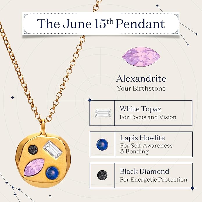 Birthdate 14k Gold Necklace for Women - 16-20in Adjustable 14 Karat Gold Chain with Lobster Clasp - Cadenas de Oro 14k Puro Para Mujer, Ladies Jewelry Birthstone