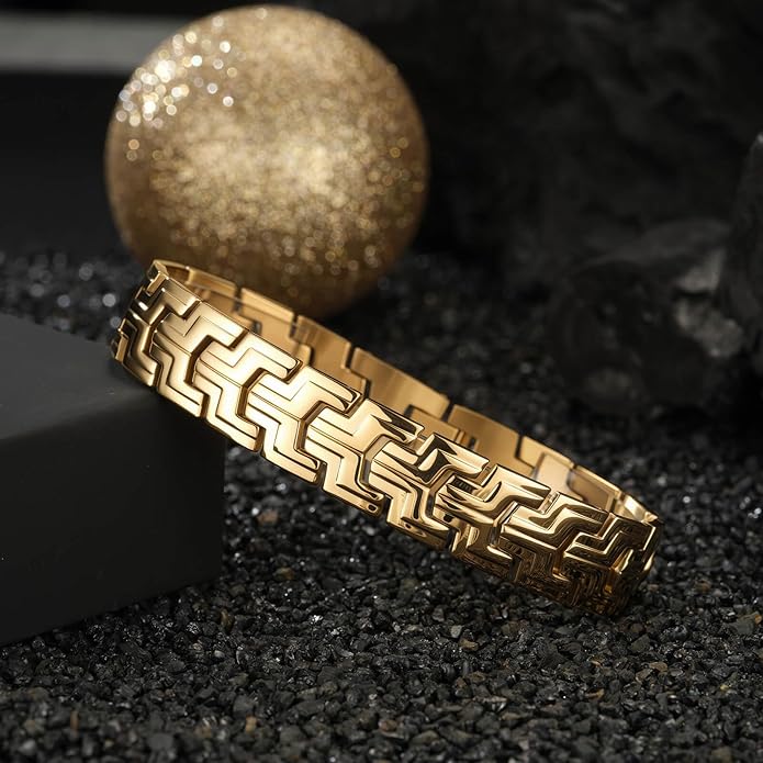 Men Bracelet Stainless Steel men black bracelet Link diamond silver bracelet blue particles jewelry Men chain Gift Boxes