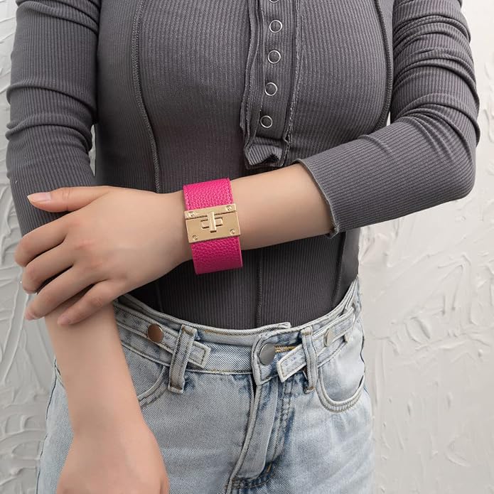 Rantanto Braid Leather Wrap Bracelet Trendy Stackable Crystal Cuff Boho Gold Heart Bracelet Jewelry Gift For Women