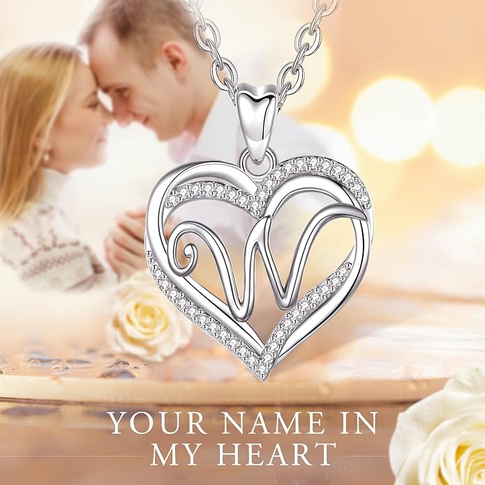 INFUSEU Unique Initial Necklaces for Women Girls Small Heart Letter Jewelry, Meaningful Personalized Gifts