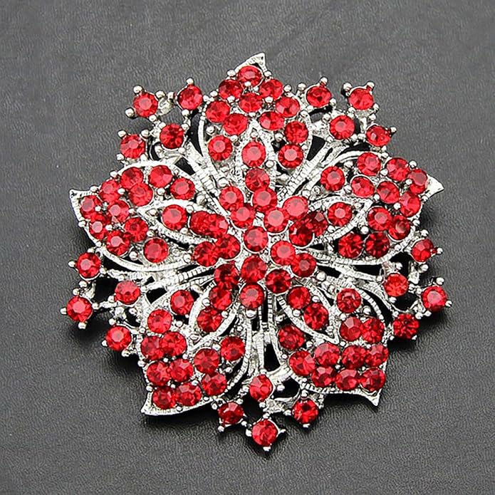 Rhinestone Bauhinia Flower Brooch Pin - Elegant Clothing Accessory for Women - Big Crystal Flower Brooch for Christmas, Halloween, Birthday, Party, Wedding Costume Jewelry