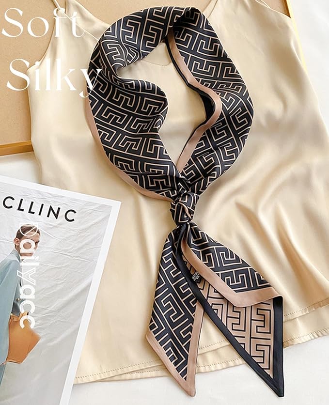 Dailyacc Hair Scarf for Women Fashion Silky Satin Headscarf Wrap Breathable Lightweight Neck Scarves For Handbag